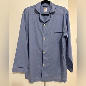 Men Brooks Brothers Nightware cotton pajama button up top shirt M